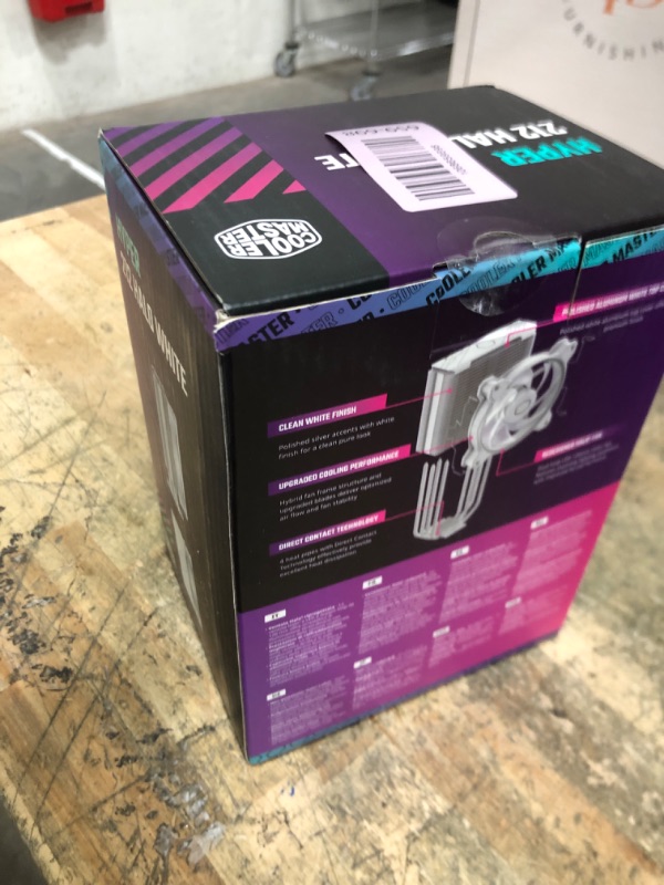 Photo 1 of **FACTORY SEALED** Cooler Master Hyper 212 Halo CPU Air Cooler - Pure White Aluminium Finish, 4 Continuous Direct Contact Heat Pipes with Fins, MF120 Halo2 ARGB Fan, ARGB Auto Detect, LGA1700 & AM5 Brackets - White