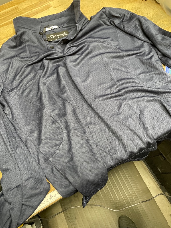 View 1 of  Deyeek Navy blue long sleeve shirt for men L 