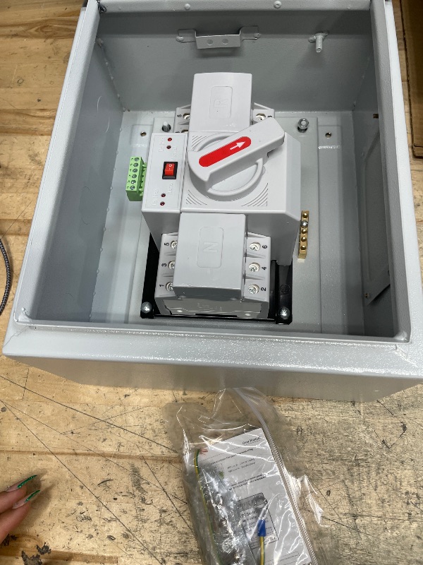 Photo 1 of 125 Amp 3P Dual Power Automatic Transfer Switch, 120/240V Generator Changeover Switch, with Metal Electrical Box for Outdoor and Indoor