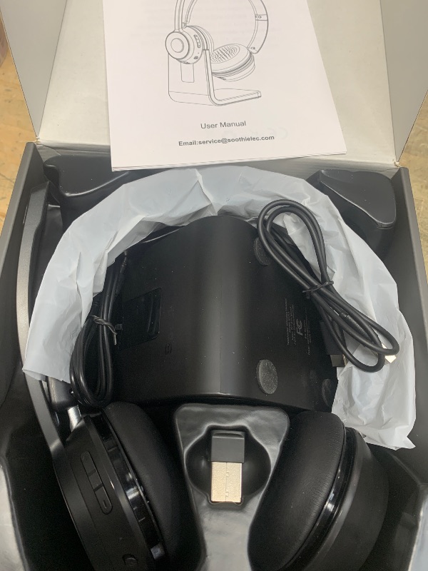 Photo 1 of (Upgraded Version) Wireless Headset, Bluetooth Headset with Noise Cancelling Microphone, Best Headphones with Mic Mute & USB Dongle for PC/Computer/Laptop/Cell Phones/Remote Work/Call Center