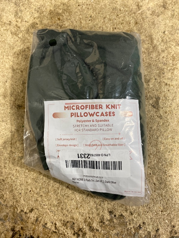 Photo 1 of 2-Pack Stretch Pillow Cases - Jersey Knit & Envelope Closure Pillowcases with Ultra Soft T-Shirt Like Polyester Blend - Suitable for Queen or Standard Size Set of 2, Dark Olive