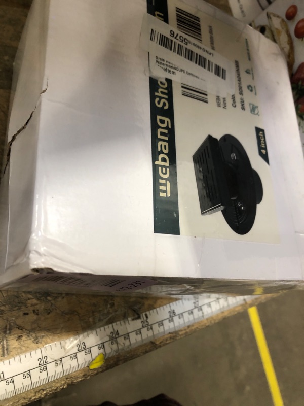 Photo 1 of **MISSING AN ASSEMBLY PIECE** WEBANG 4 Inch Square Shower Drain Black Floor Drain with Flange Rainline Pattern Cover Grate Removable SUS304 Stainless Steel Watermark&CUPC Certified Matte Black
