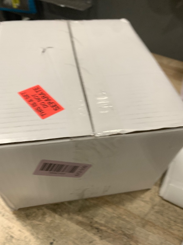 Photo 1 of ***2 MSSING BOWLS***
Sheffield Home 3 Tier Stoneware Large Serving Bowls Set with Metal Stand - Microwave & Dishwasher Safe Fruit Bowl & Chip and Dip Servings Set - Serving Dishes for Party, Kitchen & Side Dishes (White)