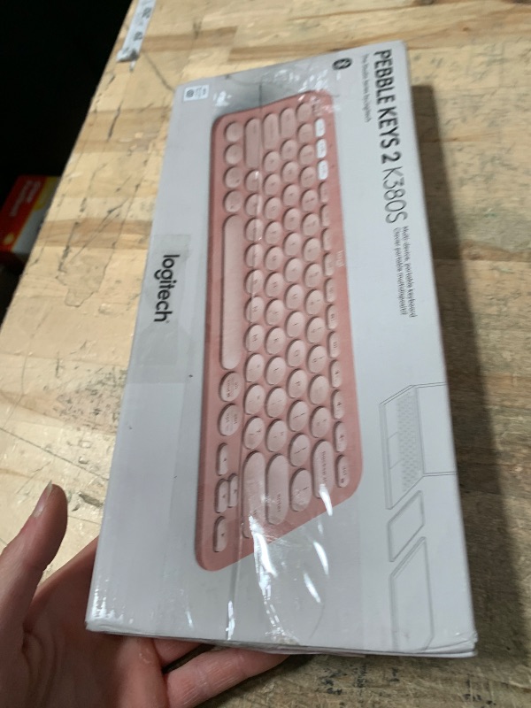 Photo 1 of ***missing left shift key***Logitech Pebble Keys 2 K380s, Multi-Device Bluetooth Wireless Keyboard with Customizable Shortcuts, Slim and Portable, Easy-Switch for Windows, macOS, iPadOS, Android, Chrome OS - Tonal Rose
