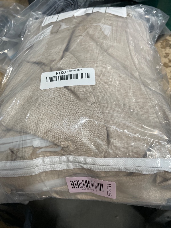 Photo 1 of 102 Inch Long Curtains Pinch Pleat Linen Curtains for Living Room 2 Panels Set,Beige Light Filtering Farmhouse Boho 102 Inch Pleated Semi Sheer Curtain with Hooks Floor Ceiling Bedroom Window