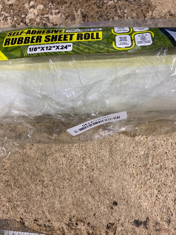 Photo 1 of [1/8" Thickness] Solid Neoprene Rubber Sheet Roll 12IN x 24IN Long with Adhesive Backing (Including Utility Knife), Heavy Duty Self Rubber Seal Strips Roll for DIY Gaskets, Flooring, Seals