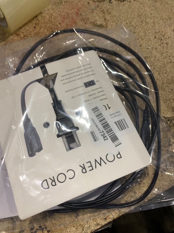 Photo 1 of 10 ft Power Cord Compatible with Singer, Brother, Baby-Lock, White, Viking, Pfaff Sewing Machine Power Cable Replacement