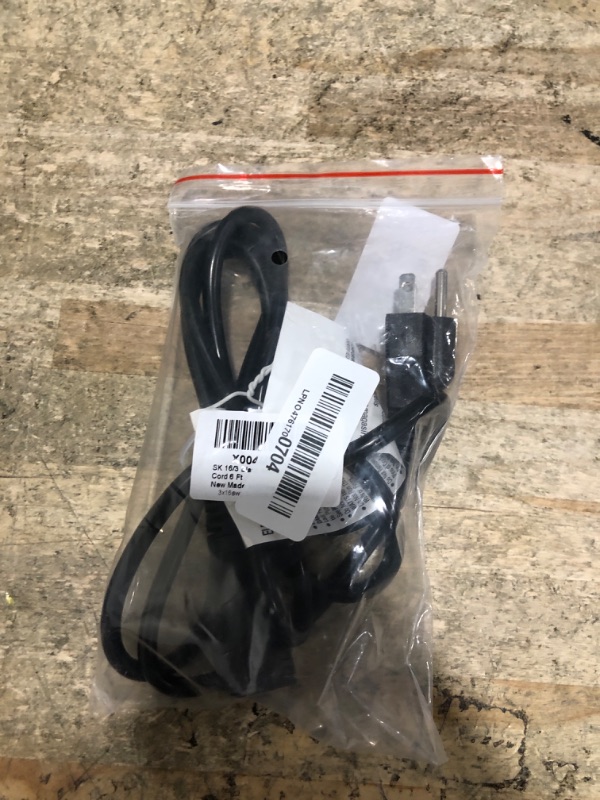 View 2 of 16/3 Black Extension Cord 6 FT Indoor, Short Extension Cord for Laptops, Coffee Makers, Office Home Appliances, 3 Prong Small Resistant Cable Flexible, 13A 125V 1625W ETL Listed