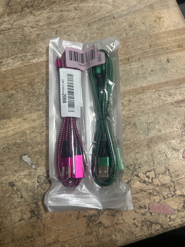 Photo 1 of [2-in-1|4FT] USB to Lightning & Type C Charging Cable, 2Pack Braided Multiple Charger Cord Fast Charging Wire for iPhone 17/16/15/14/13/12/11 Pro Max, XR/8 Plus, iPad Air/Mini, Samsung Galaxy, Pixel