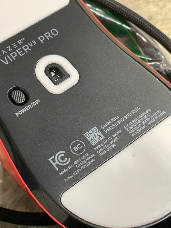 Photo 1 of **MISSING MOUSE DONGLE** Razer Viper V3 Pro Wireless Esports Gaming Mouse: Symmetrical - 54g Lightweight - 8K Polling - 35K DPI Optical Sensor - Gen3 Optical Switches - 8 Programmable Controls - 95 Hr Battery - Faker Edition
