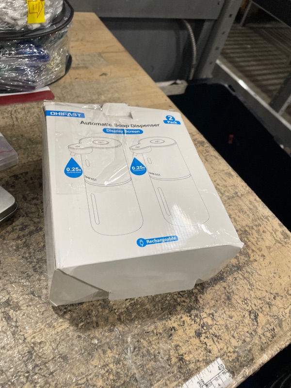 Photo 1 of **ONLY 1 INCLUDED**OHIFAST 2 Pack Automatic Foaming Soap Dispenser Touchless, USB Rechargeable Smart Hand Soap Dispenser, 6-Level Adjustable, 12.8oz/380mL Wall Mount for Bathroom Kitchen Dish Soap-White