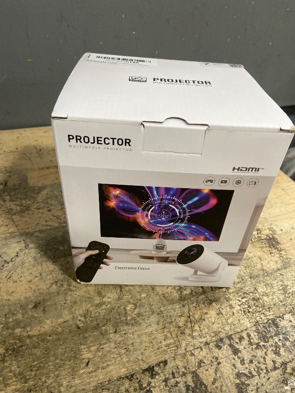 Photo 1 of [Electric Focus]Mini Portable Projector with 4K Support, Bluetooth 5.4 WIFI6, 5watt Sound Base Speaker, 260 ANSI, Android 11, 210° Rotation , Auto Keystone Correction Video Projector HY300 PLUS