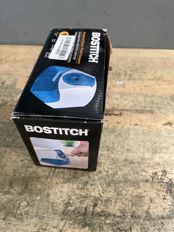 Photo 1 of *MISSING POWER CORD*  Bostitch Office Electric Pencil Sharpener, Heavy Duty Powerful Stall-Free Motor, High Capacity Shavings Tray, for Office or Classroom, Blue