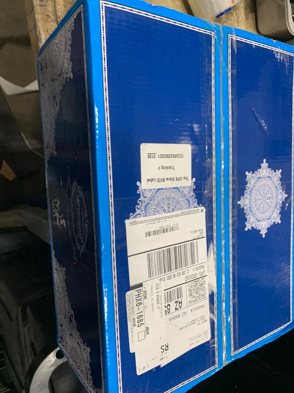 Photo 1 of ***SOME BROKE***fanquare Blue Flowers Porcelain Tea Set, Tea Cup and Saucer Set Service for 6, Wedding Tea Set with Sugar Bowl Cream Pitcher, Floral Coffee Set for Tea Party