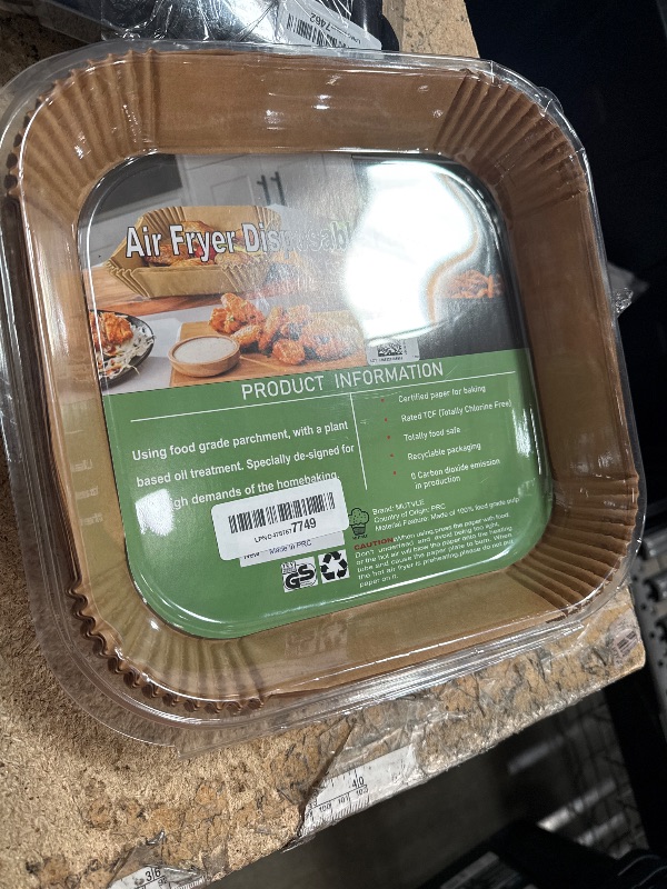 Photo 1 of 10 Inch Largest Square Air Fryer Disposable Paper Liner, XXL 100Pcs Air Fryer Parchment Liners for 8QT or Bigger Air Fryer, Non-stick, Food Grade Baking Paper for Frying, Roasting and Microwave