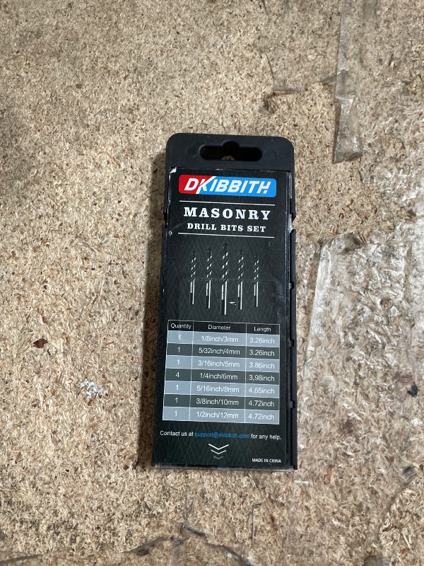 Photo 1 of 10-Piece Masonry Drill Bit Set for Concrete Tile Glass Ceramic Brick,1/8 to 1/2 Inch Drilling Bits with Triangle Handle,Tungsten Steel Alloy Tip.?Black?