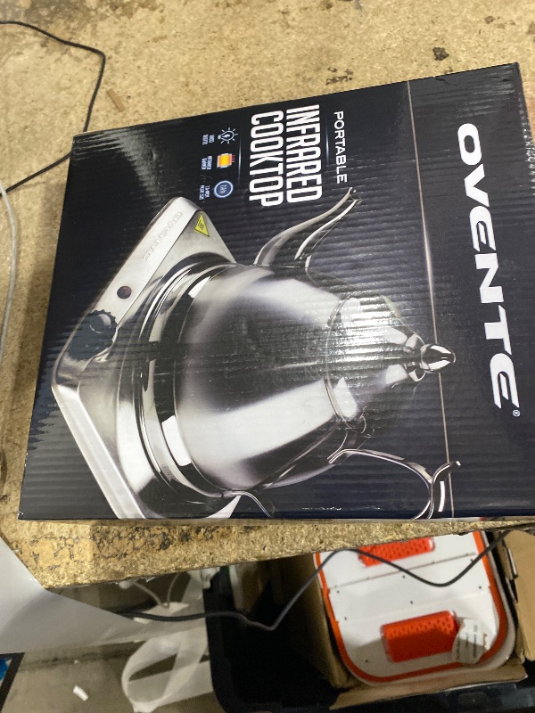 Photo 1 of ***DIRTY/ HEAVILY USED *** OVENTE Countertop Infrared Single Burner, 1000W Electric Hot Plate with 7” Ceramic Glass Cooktop, 5 Level Temperature Setting & Easy to Clean Base, Compact Stove for Home Dorm Office, Silver BGI101S