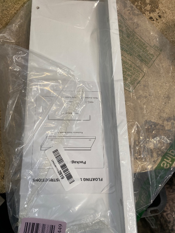 Photo 1 of *** PARTIAL SET ONLY 1 SHELF / MISSING ASSEMBLY HARDWARE*** RYOFOBETTO Floating Shelves for Wall Decor, White and Grey Shelves for Bathroom, Living Room, Bedroom, Picture Frames, Plants, Kitchen (Set of 3)
