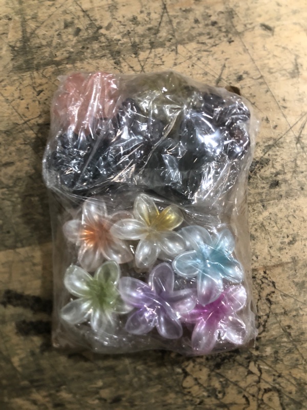 Photo 1 of 12 PCS Flower Claw Clips, Cute Hawaiian Flower Hair Clips, Strong Fixation, Non Slip Hair Accessories, Suitable for Girls with Thick and Thin Hair (4cm Multiple Colors)