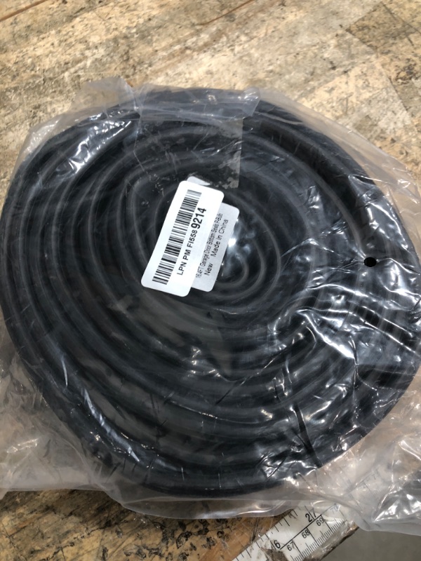 Photo 1 of 16.5 FT Garage Door Bottom Seal Rubber 0.19" P Bulb Bottom Garage Weather Stripping for Single Channel, Flexible Weatherproof Replacement Strip Seal Fits 16.5FT Wide, Black