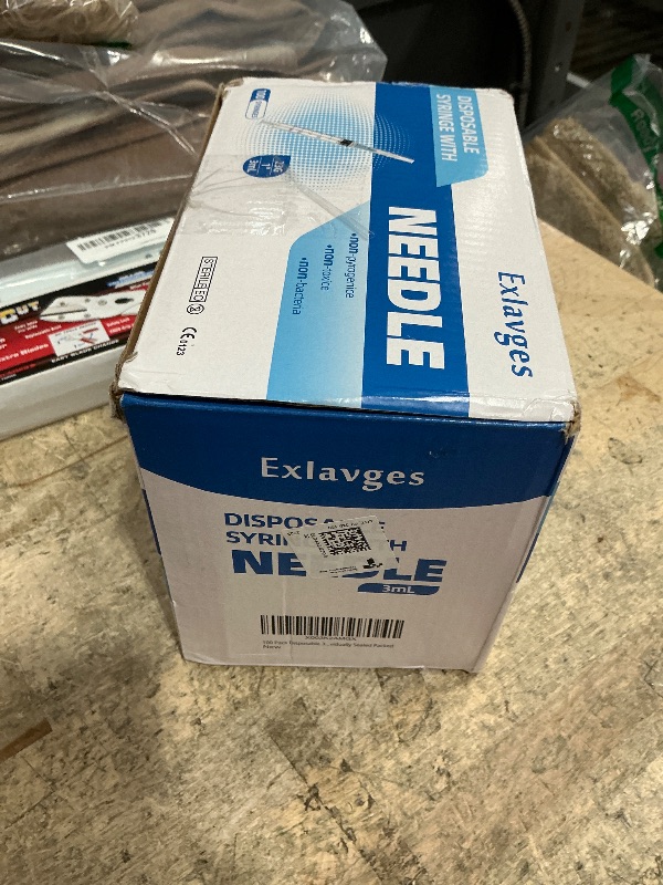 Photo 1 of 100 Pack Disposable 3ml/cc Lab Syringes with 23Ga 1 Inch Needle Luer Lock, Individually Sealed Packed