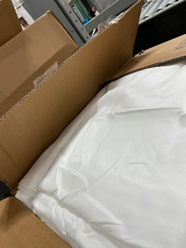 Photo 1 of 10 Pack White Round Tablecloths, 120 Inch Stain Resistant and Wrinkle Polyester Fabric Washable Table Clothes Cover for Kitchen Dining, Wedding, Reception Banquet, Birthday Party, Buffet Restaurant