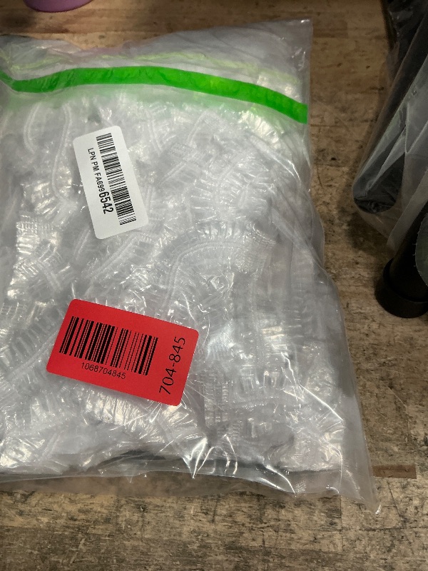 Photo 1 of 100PCS Larger Shower Caps Disposable, Thicker Waterproof Plastic Elastic Hair Bath Caps, Plastic Hair Caps for Women, Spa, Home Use, Hotel and Hair Salon, Portable Travel