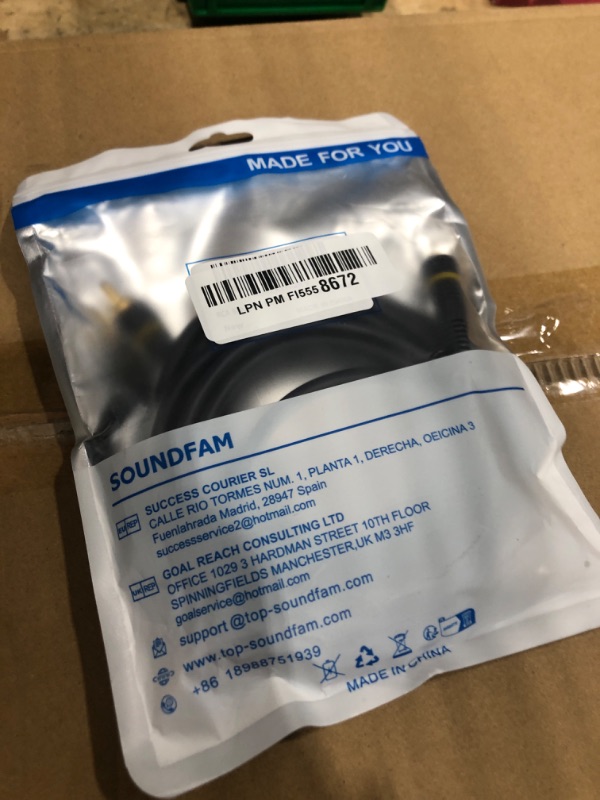 Photo 1 of **NOT 90 DEGREE ANGLE STRIGHT PLUG*** SOUNDFAM Dual 90 Degree Subwoofer Cable Double Right Angle RCA Cable [24K Gold-Plated,Hi-Fi Sound] for Home Theater,Subwoofer,Hi-Fi Systems-Grey (10ft/3M)