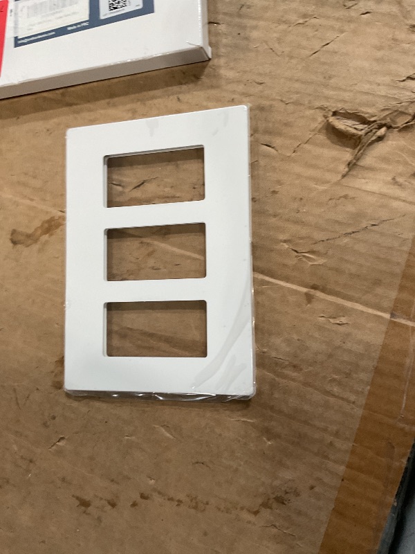 Photo 1 of ***Only contains one item***
CML 3-Gang Screwless Decorator Wall Plate, 2 Pack Light Switch Covers, Outlet Receptacle Cover, Hidden Screw Smooth Face, Impact Resistant, Standard Size 4.68”X 6.54”, Glossy White