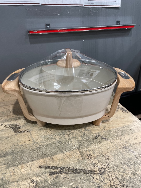 Photo 1 of *MISSING POWER SUPPLY* Hot Pot Electric Hot Pot with Divider, Large 6L Nonstick Dual-Sided Shabu Shabu Pot Dual-Flavor hotpot electric 1500W with Adjustable 5-Temperature Control ?Perfect for Family Dinners & Parties