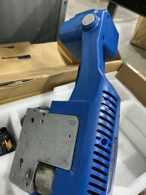 Photo 1 of ***Missing Charger***
BAOSHISHAN 2x5000mah Electric Strapping Machine, 600-3200N Automatic Tensioning Strapping Tool for 1/2-5/8in PP PET Straps Packaging Tensioner Machine for Box Pallet