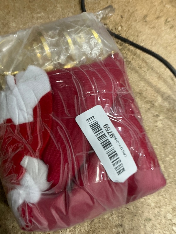 Photo 1 of 24 Pcs Christmas Napkin Rings Cloth Set, Includes 8 pcs Gold Napkin Rings, 8 pcs Cloth Napkins, 8 pcs Christmas Santa Hats Silverware Holders for Party Decoration, Dinning Table, Holiday, Wedding