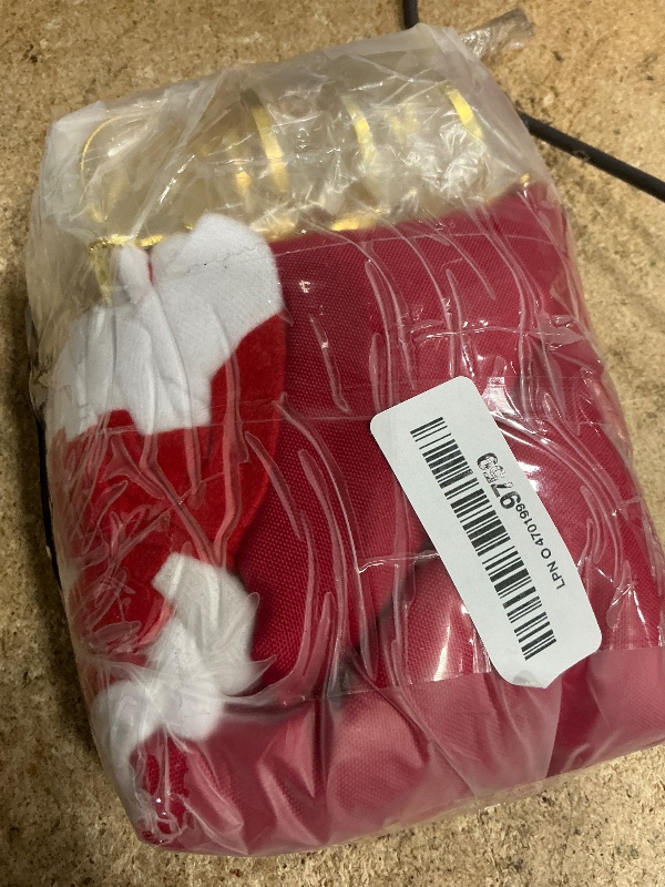 Photo 1 of 24 Pcs Christmas Napkin Rings Cloth Set, Includes 8 pcs Gold Napkin Rings, 8 pcs Cloth Napkins, 8 pcs Christmas Santa Hats Silverware Holders for Party Decoration, Dinning Table, Holiday, Wedding