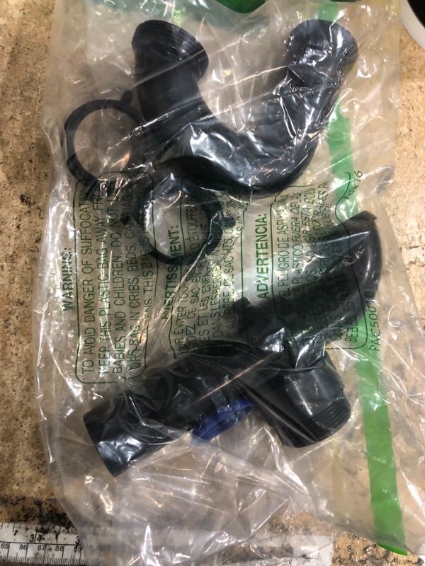 Photo 1 of (1 Pack) Yariwiz Black P Trap 1 1/2 Inch for Bathroom Kitchen Sink Drain Pipe Tubular Kit with Black Threaded Adapter and Blue TPE Washer KSD-001B