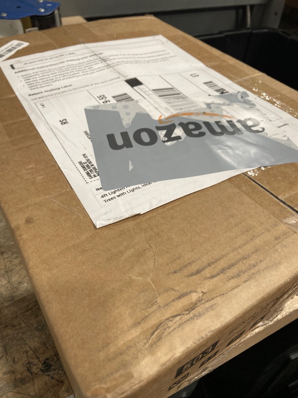 Photo 1 of 4ft Lighted Artificial White Christmas Tree | Leeheeyee Small Christmas Tree, Not Pre-lit White Tinsel Pine Trees with Lights, Ideal for Home, Office, and Xmas Tree Party Décor