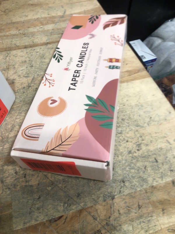 Photo 1 of 10 Inch Baby-Pink Taper Candles for Home Decoration, 10 Pack Unscented Candlesticks for Dinner Wedding Party, Smokeless and Dripless Candle Sticks