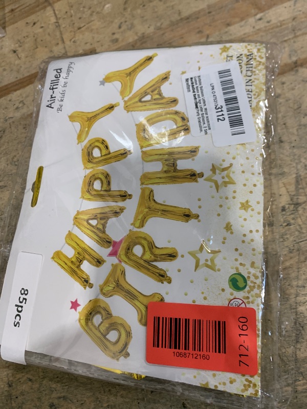 Photo 1 of [85 PCS] 16" Foil Personalized Name Happy Birthday Balloons Letters, Mylar Aluminum Custom Name and Age Letter Balloons, 2 Sets A- Z & 0-9 for Birthday Party Graduation, Mother's Day Event (Gold)