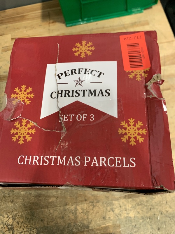 Photo 1 of **HAS GLITTER*** Set of 3 Christmas Lighted Gift Boxes, Pre-lit 60LED Light Up Present Boxes Ornament, Gold Boxes with Warm White Lights, Battery Operated Christmas Decorations for Indoor Home, Party, Lawn Decor