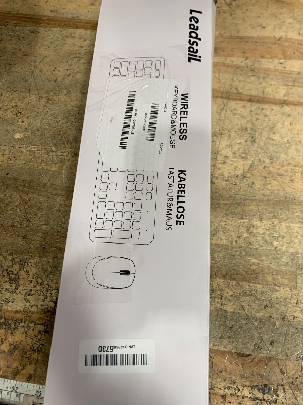 Photo 1 of ***MISSING USB**** LeadsaiL Pink Wireless Keyboard and Mouse Combo, Full-Sized Ergonomic Computer Keyboard, 2.4GHz Cordless Keyboard Silent Mouse Set with 2-in-1 USB Receiver, 12 FN Shortcuts for Windows Laptop, PC/Mac