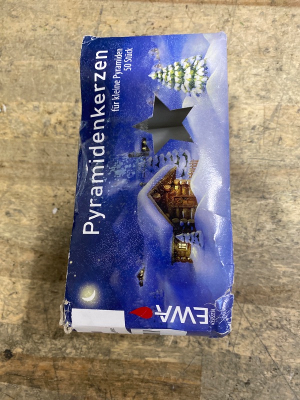 Photo 1 of ***MINOR DAMAGES (SCRAPES/ MELTED CORNERS) ***  Jeka Pyramidenkerzan 14mm Medium Pyramid Candles, White