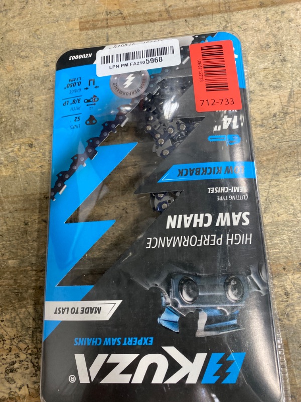Photo 1 of 14 Inch Chainsaw Chain 3/8" LP Pitch, 050" Gauge, 52 Drive Links, German Steel, fits Husqvarna 120i, 135, Echo CS-310, Ryobi RY3714, Makita XCU11Z, EGO, WORX, POULAN and more - S52 (3 Chains)