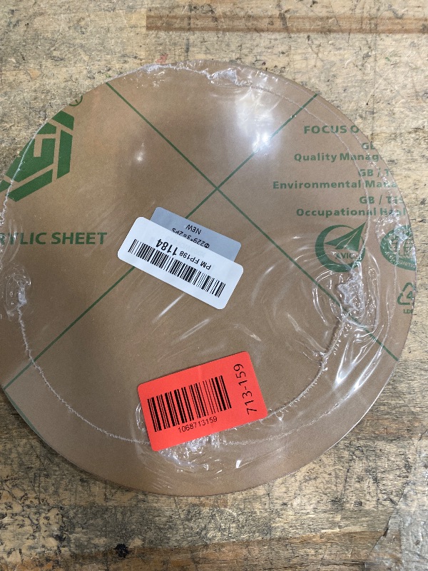 Photo 1 of 2 Pcs 1/8" Clear Acrylic Sheet, 9" Diameter Round Cake Disk, Plexiglass Table Top, Acrylic Backdrop