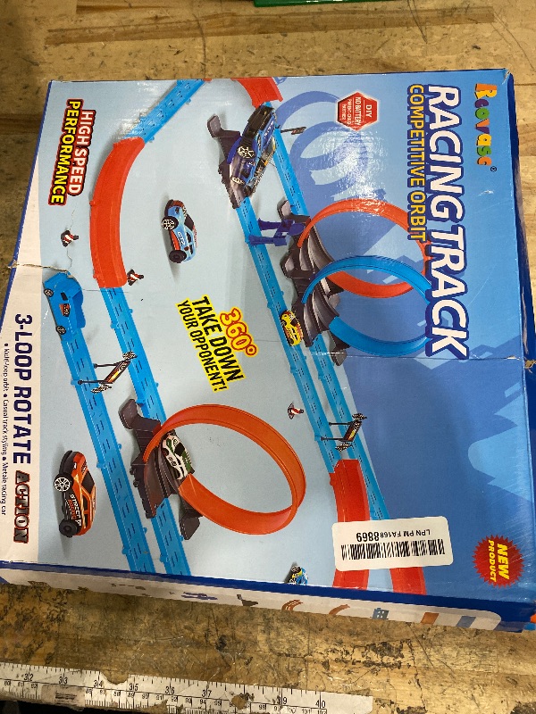 Photo 1 of ?Slot Car Race Track Sets with 360° Thrill Loops & 4 High-Speed Cars, 64 Pcs Large Flexible Racing Track for Kids Ages 3-5 4-8 8-12, Race Car Toys Gift for Boys Girls Birthday Christmas