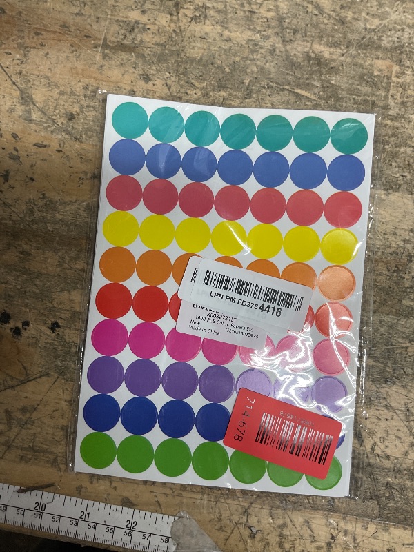 Photo 1 of 1400 PCS Colored Dot Stickers Round Color Coding Labels Classroom Must Haves, Circle Dots Labels Price Stickers Polka Circle Dot Stickers Label Sticker for Office, Classroom Decor, Papers Etc