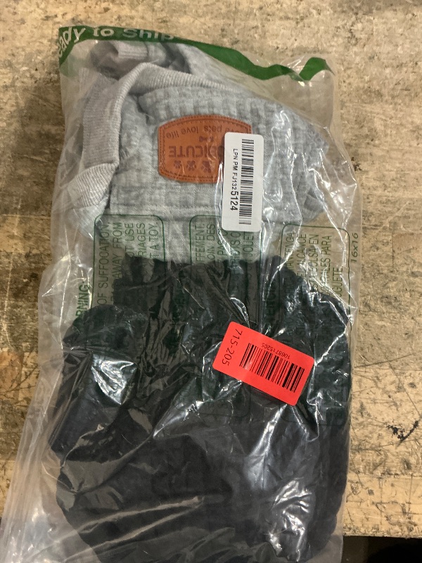 Photo 1 of 2 Pack Dog Hoodie Sweaters for Small Medium Dogs Warm Dog Clothes for Large Dogs Soft Waffle-Like Laminated Sweatshirt Bulldog (Black+Grey, M (Back: 15.5",Chest: 21.6", Neck: 13"))
