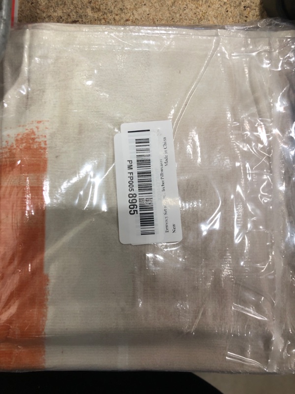 Photo 1 of ***FACTORY SEALED***Emvency Set of 2 Orange Beige and Grey Throw Pillow Covers Modern Abstract Painting Decorative Pillow Cases Home Decor Standard Square 24x24 Inches Pillowcases
