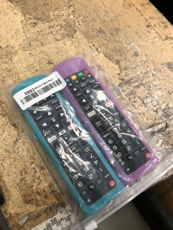 Photo 1 of (2+2 Packs) Replacement Remote Control No Setup Fit LG TV Remote with Anti-Lost Soft Protective Silicone Cover Case Blue & Purple, Universal for LG All Smart LCD LED HDTV UHD OLED 3D 4K TVs