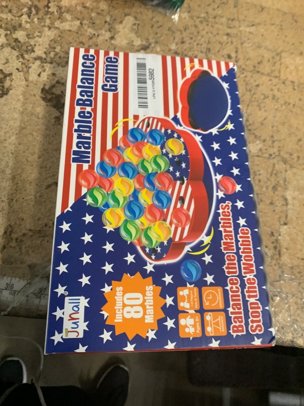 Photo 1 of ***UNKNOWN MISSING PIECES*** Junall Wobble Balance Marble Game for Kids – 80 Colorful Marbles, Dice, Chessboard, Turntable,Challenge Cards, Fun Family Board Game for Parties, Gifts for Kids Ages 6-12+