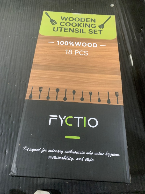 Photo 1 of 12 PCS Acacia Wooden Spoons for Cooking - Heat-Resistant, Comfort Grip,Easy to Clean, Non-stick Friendly - Kitchen Utensil Set with Holder, Spoon Rest & 6 Hooks, Ideal for Gifting