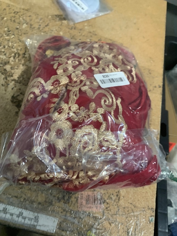 Photo 1 of ***missing headband, bow is detached**CMMCHAAH Princess Girls Lace Embroidery Bow Toddler Dresses Cute Sleeveless New Year Prom Dresses for Toddler (Burgundy,110)